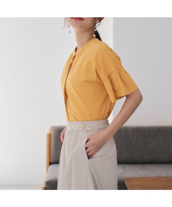 【エニィ スィス/any SiS】の【UVケア・接触冷感】汗ジミ防止加工カット ブラウス インテリア・キッズ・メンズ・レディースファッション・服の通販 founy(ファニー) https://founy.com/ ファッション Fashion レディースファッション Fashion for Women トップス・カットソー Cut & Sew Tops シャツ・ブラウス・オフィスカジュアル Elegant Blouses & Button-Ups ロングTシャツ・Tシャツ Longline T-Shirts & Tees カットソー・ベーシックTシャツ Cut-and-Sewn Tops / Stretch Tees & Basics 春 Spring カットソー Cut and Sewn Top ギャザー Gathered, Ruffled S/S・春夏 SS, Spring/Summer, Warm Season 夏 Summer エレガント 上品 Elegant |ID: prp329100004718178 ipo3291000000034410889