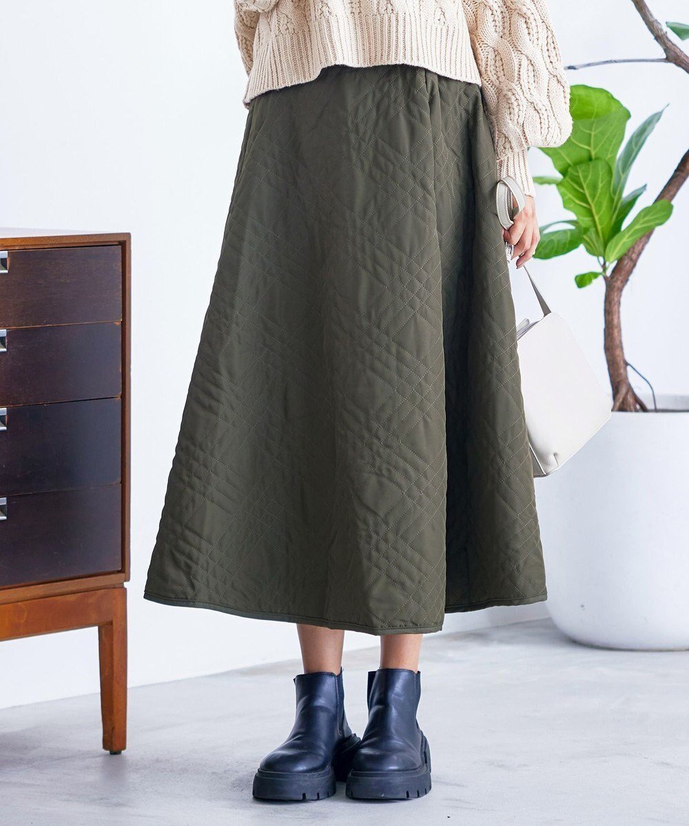 【ティアクラッセ/Tiaclasse】のミモレ丈中綿スカート 人気、トレンドファッション・服の通販 founy(ファニー) 　ファッション　Fashion　レディースファッション　Fashion for Women　スカート　Skirts　アクセサリー　Fashion Accessories　ウォッシャブル　Machine Washable　カーディガン　Cardigan, Knitwear　タフタ　Taffeta, Structured Fabric　ダウン　Down, Puffer　チェック　Check, Plaid, Tartan　チュニック　Tunic, Long Top　フレア　Flare, Flared　ポケット　Pocket, Pocket Detail　ロング　Long, Long-Length　再入荷　Restock / Back in Stock　冬　Winter / This Winter　新作・新入荷　New Arrivals / New In　洗える　Machine Washable　秋　Autumn　A/W・秋冬　Autumn/Winter　 other-1|ID: prp329100004718204 ipo3291000000034992217