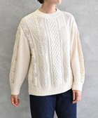 【ムーク/muuc】の〈オーガニックコットン〉〈高品質スーピマ超長綿〉ローゲージニット アラン模様セーター OWHT オフホワイト(生成り)|ID: prp329100004719487 ipo3291000000034424286