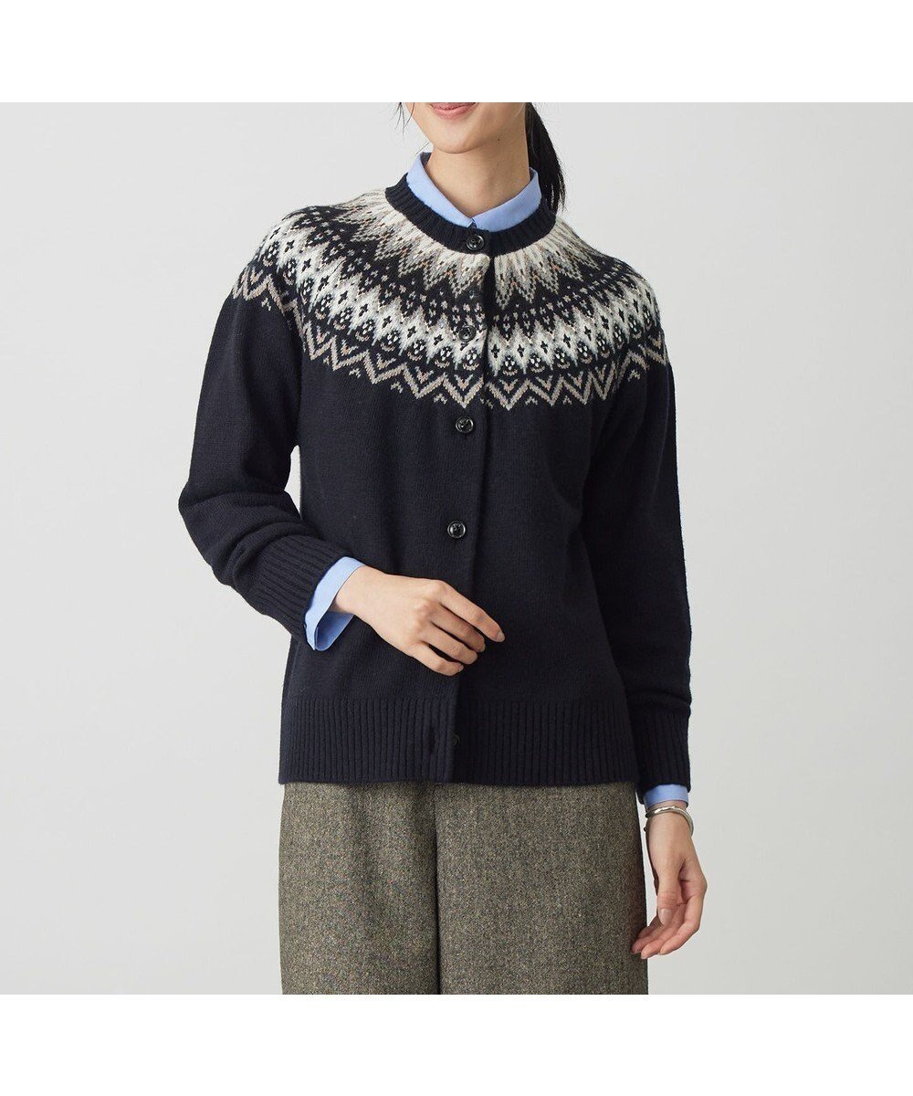 【ジェイ プレス/J.PRESS】のFAIR ISLE ニット カーディガン インテリア・キッズ・メンズ・レディースファッション・服の通販 founy(ファニー) ファッション Fashion レディースファッション Fashion for Women トップス・カットソー Cut & Sew Tops ニット Knit Tops & Sweaters カーディガン・羽織り Layered Style Cardigans カーディガン Cardigan, Knitwear タートルネック Turtleneck, High Neck A/W・秋冬 Autumn/Winter ネイビー系|ID: prp329100004719510 ipo3291000000034103930