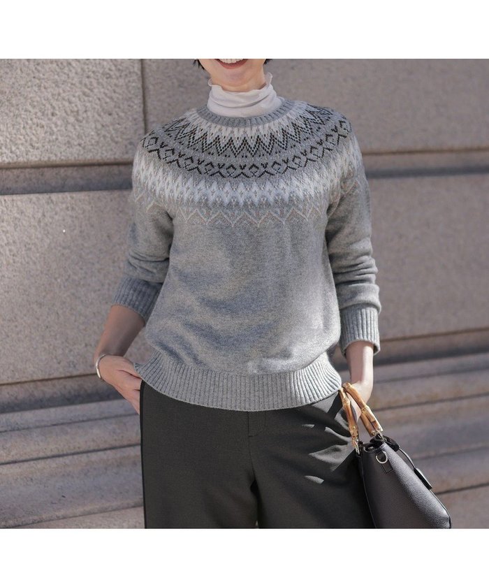【ジェイ プレス/J.PRESS】のFAIR ISLE ラウンドネック ニット インテリア・キッズ・メンズ・レディースファッション・服の通販 founy(ファニー) https://founy.com/ ファッション Fashion レディースファッション Fashion for Women トップス・カットソー Cut & Sew Tops ニット Knit Tops & Sweaters セーター Sweater, Knitwear ラウンド Round, Round Neck A/W・秋冬 Autumn/Winter |ID: prp329100004719511 ipo3291000000035630384