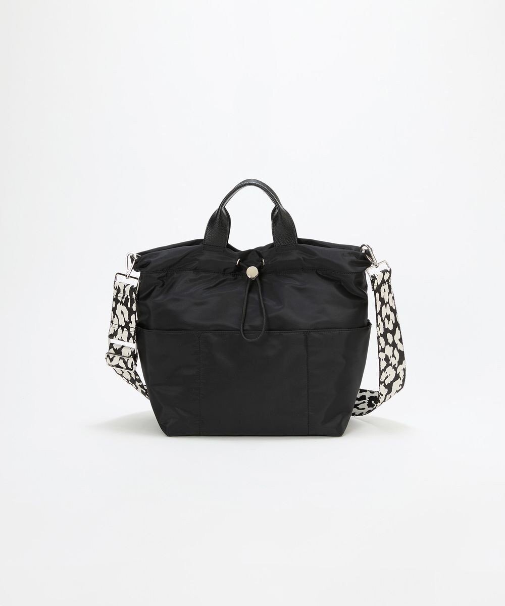 【トプカピ/TOPKAPI】の【TREASURE TOPKAPI】ナイロン パターンベルト付き 2way トートバッグ / 8ポケット インテリア・キッズ・メンズ・レディースファッション・服の通販 founy(ファニー) ファッション Fashion レディースファッション Fashion for Women バッグ Bags ベルト&ウエストマーク Belts & Waist Accessories ショルダー Shoulder, Shoulder Strap シンプル Simple, Minimal パターン Pattern, Design Print ポケット Pocket, Pocket Detail レオパード Leopard, Animal Print エレガント 上品 Elegant 巾着 Drawstring Bag, Kinchaku ビジネス 仕事 通勤 Business / Work / Commuting ブラック|ID: prp329100004719516 ipo3291000000034103950
