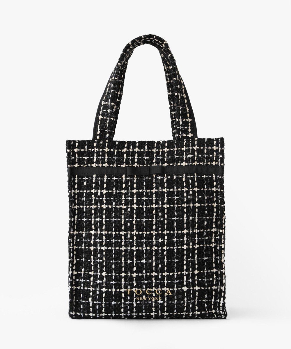 【トッカ/TOCCA】の【11/25(火)までの受注生産】【A4サイズ対応】COLOR OF GLORY CUSTOMIZED BAG カスタマイズ トートバッグ インテリア・キッズ・メンズ・レディースファッション・服の通販 founy(ファニー) 　ファッション　Fashion　レディースファッション　Fashion for Women　バッグ　Bags　エレガント 上品　Elegant　カラフル　Colorful Design　キルト　Quilt, Quilted Fabric　クラシカル　Classical, Vintage-Inspired　スペシャル　Special, Limited Edition　財布　Wallet, Purse　ツイード　Twill, Twill Weave　テクスチャー　Texture, Textured Fabric　トリミング　Trimming, Decorative Edge　フォルム　Silhouette, Form　フロント　Front, Front Design　ポケット　Pocket, Pocket Detail　リボン　Ribbon, Bow　リュクス　Luxury, Elegant, High-End, Chic　ロマンティック　Romantic, Feminine Style　新作・新入荷　New Arrivals / New In　おすすめ　Recommended / Our Picks　ビジネス 仕事 通勤　Business / Work / Commuting　2026年　2026　ブラックツイード×細リボン|ID: prp329100004719519 ipo3291000000034103964