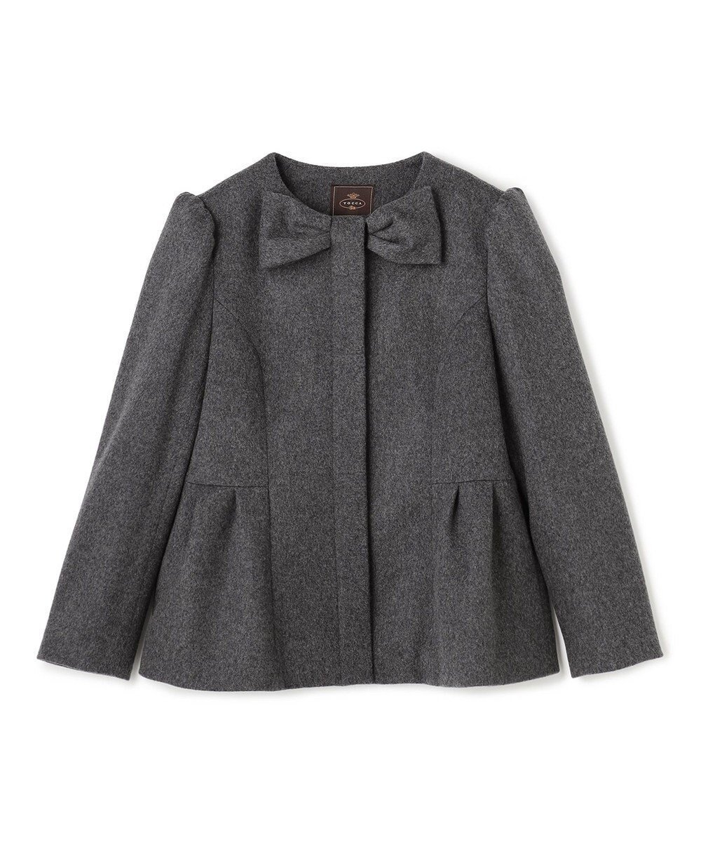 【トッカ/TOCCA】の【消臭】IN ROMANCE SHORT ショートコート インテリア・キッズ・メンズ・レディースファッション・服の通販 founy(ファニー) 　ファッション　Fashion　レディースファッション　Fashion for Women　アウター　Coat / Outerwear Collection　コート・ロングコート・ピーコート　Long Coats, Peacoats & More　レディースジャケット・軽アウター　Jackets　ギャザー　Gathered, Ruffled　ショート　Short, Short Length　ジャケット　Jacket, Outerwear　スタイリッシュ　Stylish, Fashionable　トレンド　Trend, Trending Now　ドレス　Dress, One-Piece　定番　Standard, Basic Item　フェミニン　Feminine, Girly　メルトン　Melton, Heavy Wool　リボン　Ribbon, Bow　A/W・秋冬　Autumn/Winter　冬　Winter / This Winter　新作・新入荷　New Arrivals / New In　エレガント 上品　Elegant　2025年　2025　2025-2026秋冬・A/W　Autumn/Winter 2025–26 AW25–26　グレー系|ID: prp329100004719525 ipo3291000000034103991