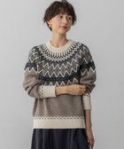 【23区/NIJYUSANKU】の【先行予約/洗える】ジャガード クルーネック ニット ベージュベース|ID:prp329100004719553