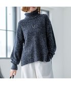 【23区/NIJYUSANKU】の【先行予約/洗える】ミックスブークレ サイドスリットタートルニット ネイビーマルチ|ID:prp329100004719554