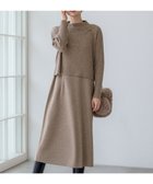 【23区/NIJYUSANKU】の【先行予約/洗える】レイヤードニットツイン ワンピース ブラウン系|ID:prp329100004719555