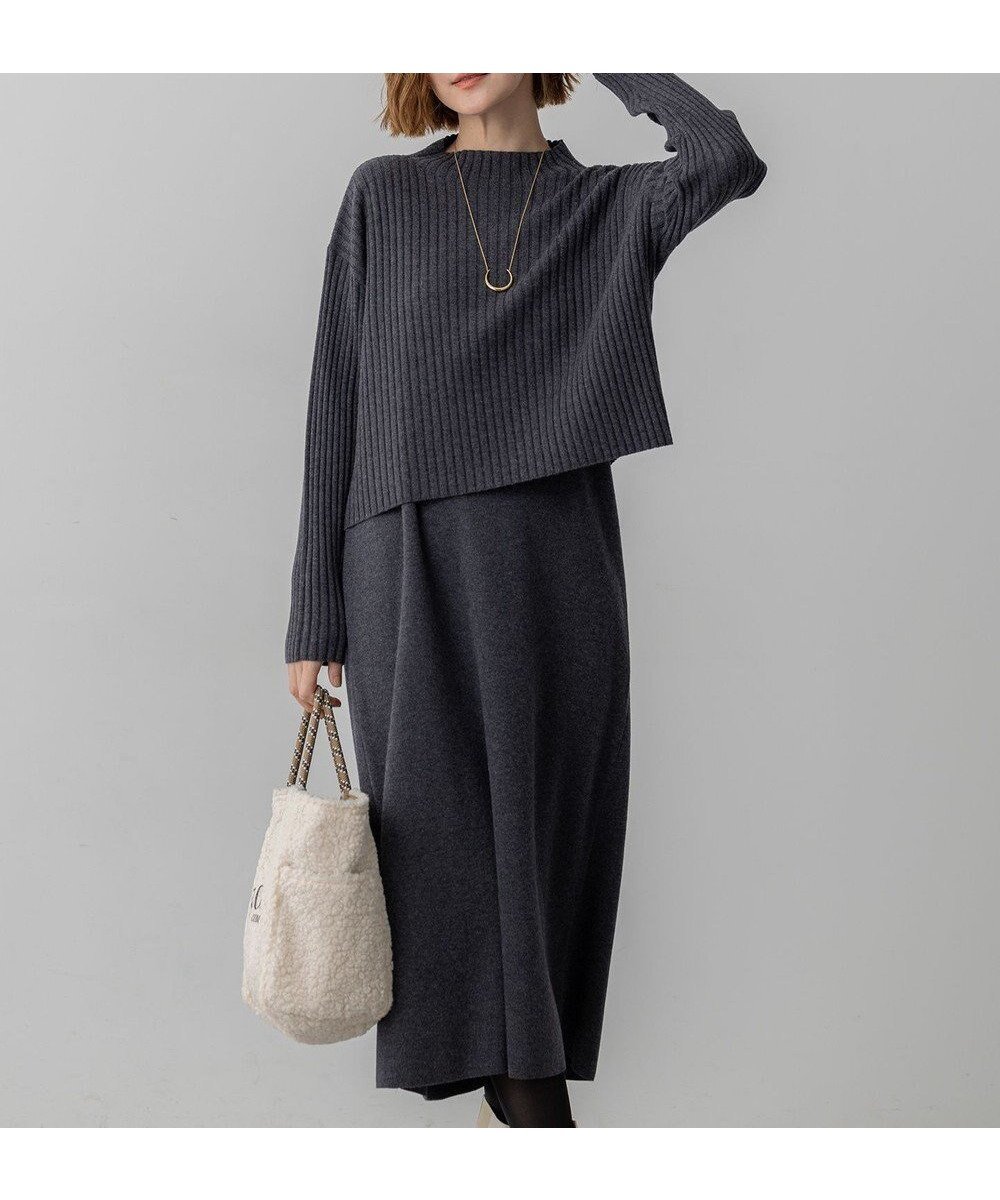 【23区/NIJYUSANKU】の【洗える】レイヤードニットツイン ワンピース 人気、トレンドファッション・服の通販 founy(ファニー) 　ファッション　Fashion　レディースファッション　Fashion for Women　ワンピース　Dresses　ニットワンピース　Knit Dresses　洗える　Machine Washable　カットソー　Cut and Sewn Top　ストレッチ　Stretch, Stretchy Fabric　タートルネック　Turtleneck, High Neck　モックネック　Mock Neck, Short Turtleneck　A/W・秋冬　Autumn/Winter　冬　Winter / This Winter　エレガント 上品　Elegant　2025年　2025　2025-2026秋冬・A/W　Autumn/Winter 2025–26 AW25–26　 other-1|ID: prp329100004719555 ipo3291000000034389184