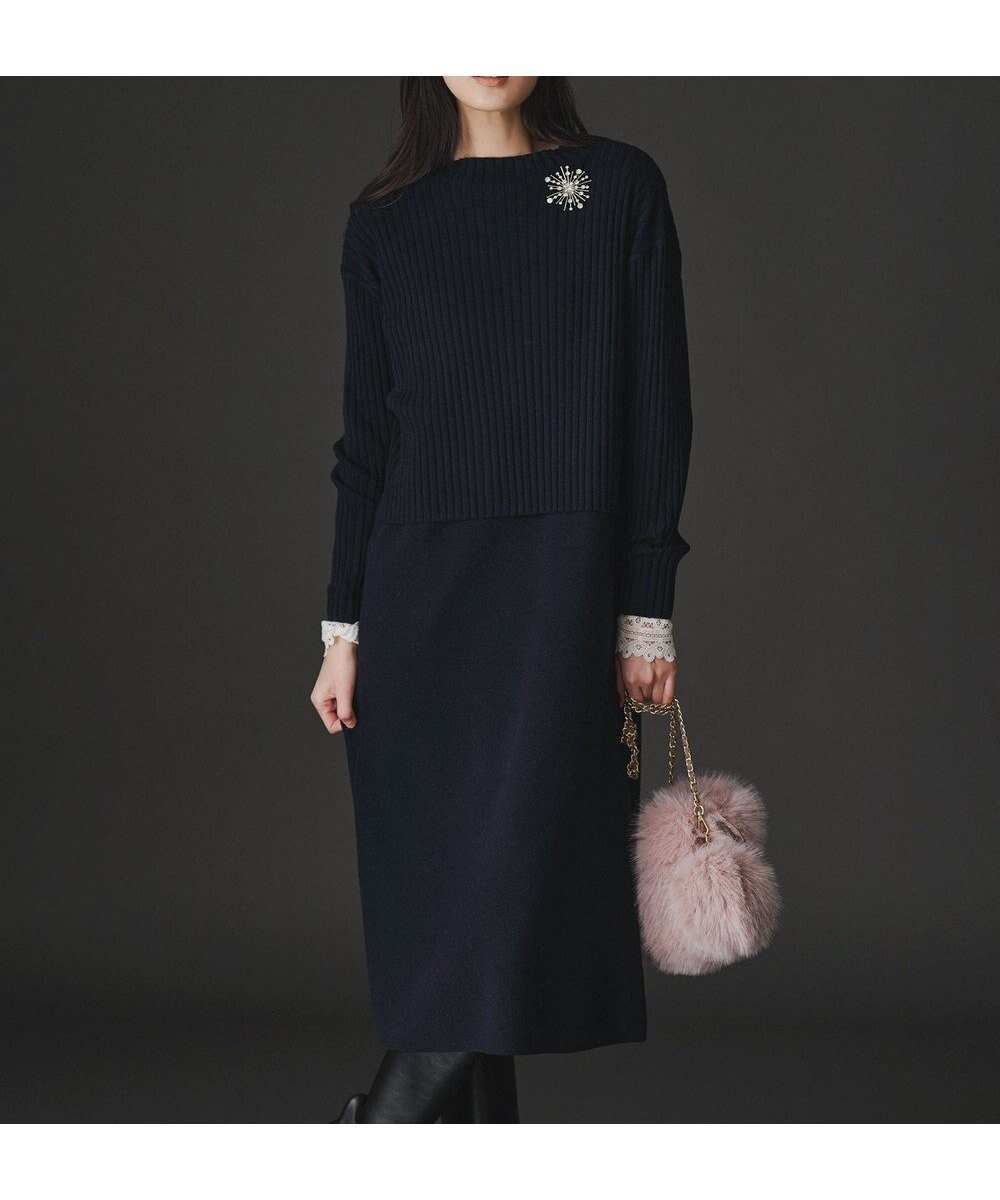 【23区/NIJYUSANKU】の【洗える】レイヤードニットツイン ワンピース 人気、トレンドファッション・服の通販 founy(ファニー) 　ファッション　Fashion　レディースファッション　Fashion for Women　ワンピース　Dresses　ニットワンピース　Knit Dresses　洗える　Machine Washable　カットソー　Cut and Sewn Top　ストレッチ　Stretch, Stretchy Fabric　タートルネック　Turtleneck, High Neck　モックネック　Mock Neck, Short Turtleneck　A/W・秋冬　Autumn/Winter　冬　Winter / This Winter　エレガント 上品　Elegant　2025年　2025　2025-2026秋冬・A/W　Autumn/Winter 2025–26 AW25–26　 other-1|ID: prp329100004719555 ipo3291000000035723498