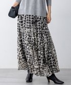 【23区/NIJYUSANKU】の【洗える】ハウンドトゥースアートプリント ギャザー スカート モノトーンプリント|ID: prp329100004719559 ipo3291000000035607165