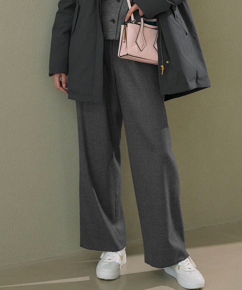 【23区/NIJYUSANKU】の【洗える】ハイカウントフラノ ドロスト ワイド パンツ インテリア・キッズ・メンズ・レディースファッション・服の通販 founy(ファニー) 　ファッション　Fashion　レディースファッション　Fashion for Women　パンツ　Pants & Trousers　洗える　Machine Washable　スウェット / スエット　Sweatshirt, Sweatwear　ドレープ　Drape, Draping Fabric　フレア　Flare, Flared　ポケット　Pocket, Pocket Detail　ランダム　Random, Irregular　ワイド　Wide, Wide Fit　ワーク　Workwear, Utility Style　A/W・秋冬　Autumn/Winter　冬　Winter / This Winter　エレガント 上品　Elegant　2025年　2025　2025-2026秋冬・A/W　Autumn/Winter 2025–26 AW25–26　ライトグレー系|ID: prp329100004719561 ipo3291000000035630094