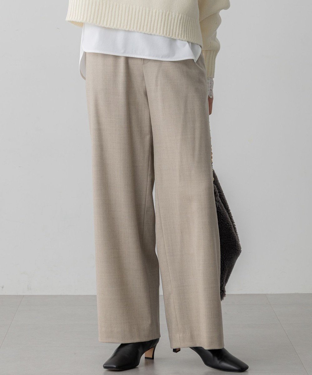 【23区/NIJYUSANKU】の【洗える】ハイカウントフラノ ドロスト ワイド パンツ インテリア・キッズ・メンズ・レディースファッション・服の通販 founy(ファニー) 　ファッション　Fashion　レディースファッション　Fashion for Women　パンツ　Pants & Trousers　洗える　Machine Washable　スウェット / スエット　Sweatshirt, Sweatwear　ドレープ　Drape, Draping Fabric　フレア　Flare, Flared　ポケット　Pocket, Pocket Detail　ランダム　Random, Irregular　ワイド　Wide, Wide Fit　ワーク　Workwear, Utility Style　A/W・秋冬　Autumn/Winter　冬　Winter / This Winter　エレガント 上品　Elegant　2025年　2025　2025-2026秋冬・A/W　Autumn/Winter 2025–26 AW25–26　ベージュ系|ID: prp329100004719561 ipo3291000000035630098
