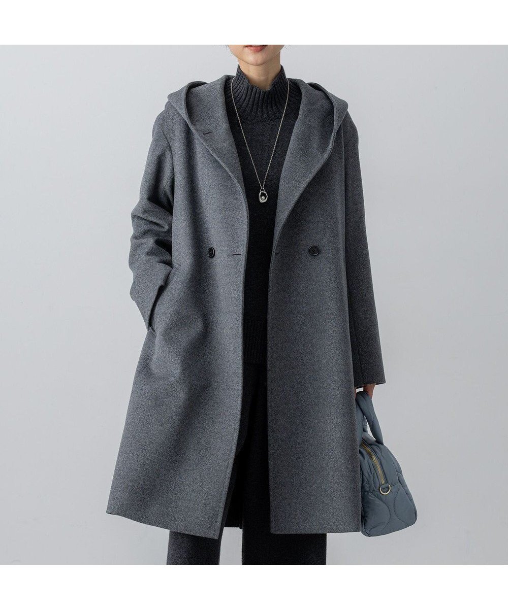 【23区/NIJYUSANKU】の【先行予約】ウールカシミヤビーバー フーデット コート インテリア・キッズ・メンズ・レディースファッション・服の通販 founy(ファニー) 　ファッション　Fashion　レディースファッション　Fashion for Women　アウター　Coat / Outerwear Collection　コート・ロングコート・ピーコート　Long Coats, Peacoats & More　レディースジャケット・軽アウター　Jackets　ジャケット　Jacket, Outerwear　スタイリッシュ　Stylish, Fashionable　スタンド　Stand Collar, Upright Stand　チェスター　Chester, Chester Coat　なめらか　Smooth, Silky Texture　ボトム　Bottoms, Lower Wear　防寒　Cold Protection, Winter-Ready　A/W・秋冬　Autumn/Winter　冬　Winter / This Winter　新作・新入荷　New Arrivals / New In　2025年　2025　2025-2026秋冬・A/W　Autumn/Winter 2025–26 AW25–26　グレー系|ID: prp329100004719563 ipo3291000000034104182