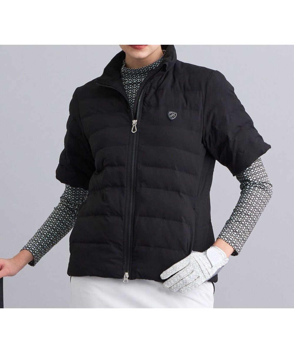 【23区 ゴルフ/NIJYUSANKU GOLF】の【WOMEN】半袖パディングブルゾン インテリア・キッズ・メンズ・レディースファッション・服の通販 founy(ファニー) 　ファッション　Fashion　レディースファッション　Fashion for Women　アウター　Coat / Outerwear Collection　レディースジャケット・軽アウター　Jackets　ブルゾンジャケット・スポーティアウター　Blouson Jackets　ゴルフ　Golf　シンプル　Simple, Minimal　ジャケット　Jacket, Outerwear　スマート　Smart, Elegant　タフタ　Taffeta, Structured Fabric　ドローコード　Drawcord, Drawstring Cord　ブルゾン　Blouson, Bomber Jacket　エレガント 上品　Elegant　半袖　Short Sleeve, Half Sleeve　A/W・秋冬　Autumn/Winter　軽量　Lightweight, Ultra Light　防寒　Cold Protection, Winter-Ready　ブラック系|ID: prp329100004719565 ipo3291000000035790710