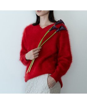 【自由区/JIYU-KU】の【カトリエムブーケ】Cachemire hirsute Vネックプルオーバーニット 人気、トレンドファッション・服の通販 founy(ファニー) ファッション Fashion レディースファッション Fashion for Women トップス・カットソー Cut & Sew Tops ニット Knit Tops & Sweaters カジュアルプルオーバー・ニットトップス Pullovers & Knit Tops / Casual Pullovers Vネックトップス V-Neck Tops / V-Cut Neckline Shirts 畦 Ribbed Knit セーター Sweater, Knitwear なめらか Smooth, Silky Texture ミックス Mix, Mixed Style モダン Modern, Contemporary A/W・秋冬 Autumn/Winter エレガント 上品 Elegant |ID:prp329100004719566