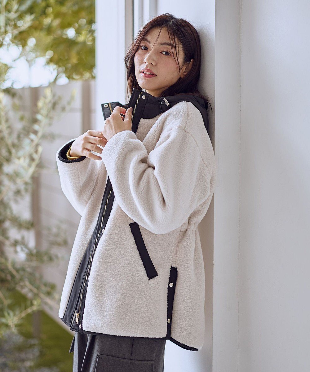 【エニー/ANY】の【手洗い可】ボアコート インテリア・キッズ・メンズ・レディースファッション・服の通販 founy(ファニー)  ファッション Fashion レディースファッション Fashion for Women アウター Coat / Outerwear Collection コート・ロングコート・ピーコート Long Coats, Peacoats & More レディースジャケット・軽アウター Jackets おすすめ Recommended / Our Picks ジャケット Jacket, Outerwear スリット Slit, Slit Detail ダウン Down, Puffer エレガント 上品 Elegant A/W・秋冬 Autumn/Winter エクリュ×ブラック|ID: prp329100004719592 ipo3291000000034104308