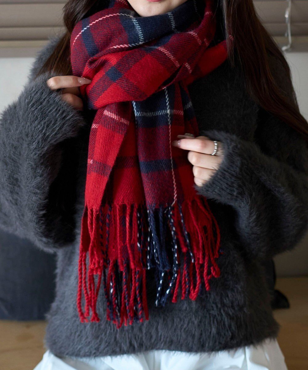 【ウィゴー/WEGO】の【マフラー】大判ストール インテリア・キッズ・メンズ・レディースファッション・服の通販 founy(ファニー) 　ファッション　Fashion　レディースファッション　Fashion for Women　ストール　Soft & Warm Scarves　マフラー・スヌード / 冬小物の定番　Scarves & Mufflers　ショール　Shawl, Wrap　シンプル　Simple, Minimal　ストール　Stole, Wrap　スマホ　Smartphone, Mobile Device　チェック　Check, Plaid, Tartan　ベーシック　Basic, Essential　マフラー　Scarf, Muffler　定番　Standard, Basic Item　A/W・秋冬　Autumn/Winter　レッドその他|ID: prp329100004719608 ipo3291000000034619970