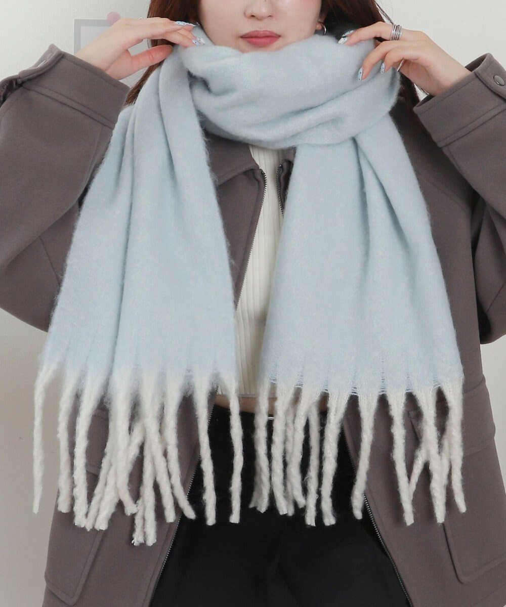 【ウィゴー/WEGO】の【マフラー/ユニセックス着用】ワイドフリンジストール インテリア・キッズ・メンズ・レディースファッション・服の通販 founy(ファニー) 　ファッション　Fashion　レディースファッション　Fashion for Women　ストール　Soft & Warm Scarves　マフラー・スヌード / 冬小物の定番　Scarves & Mufflers　シンプル　Simple, Minimal　スヌード　Snood, Infinity Scarf　スマホ　Smartphone, Mobile Device　チェック　Check, Plaid, Tartan　マフラー　Scarf, Muffler　ワンポイント　One Point, Statement Accent　A/W・秋冬　Autumn/Winter　防寒　Cold Protection, Winter-Ready　サックス|ID: prp329100004719609 ipo3291000000034104393