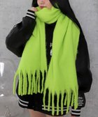 【ウィゴー/WEGO】の【マフラー/ユニセックス着用】ワイドフリンジストール ライム|ID: prp329100004719609 ipo3291000000034104396