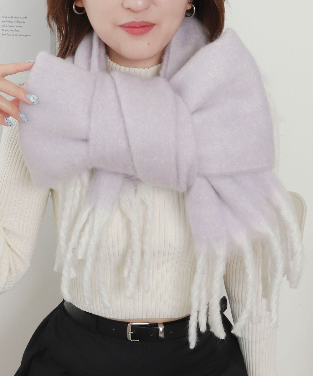 【ウィゴー/WEGO】の【マフラー/ユニセックス着用】ワイドフリンジストール インテリア・キッズ・メンズ・レディースファッション・服の通販 founy(ファニー) 　ファッション　Fashion　レディースファッション　Fashion for Women　ストール　Soft & Warm Scarves　マフラー・スヌード / 冬小物の定番　Scarves & Mufflers　シンプル　Simple, Minimal　スヌード　Snood, Infinity Scarf　スマホ　Smartphone, Mobile Device　チェック　Check, Plaid, Tartan　マフラー　Scarf, Muffler　ワンポイント　One Point, Statement Accent　A/W・秋冬　Autumn/Winter　防寒　Cold Protection, Winter-Ready　ライトパープル|ID: prp329100004719609 ipo3291000000034104405