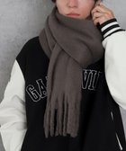 【ウィゴー/WEGO】の【マフラー/ユニセックス着用】ワイドフリンジストール ダークグレー|ID: prp329100004719609 ipo3291000000034104407
