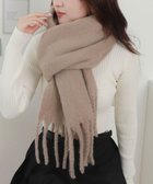 【ウィゴー/WEGO】の【マフラー/ユニセックス着用】ワイドフリンジストール ライトブラウン|ID: prp329100004719609 ipo3291000000035797853