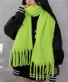 【ウィゴー/WEGO】の【マフラー/ユニセックス着用】ワイドフリンジストール ライム|ID: prp329100004719609 ipo3291000000035797858