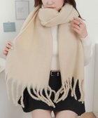 【ウィゴー/WEGO】の【マフラー/ユニセックス着用】ワイドフリンジストール ライトベージュ|ID: prp329100004719609 ipo3291000000035797883