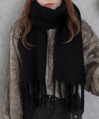 【ウィゴー/WEGO】の【マフラー/ユニセックス着用】ワイドフリンジストール ブラック|ID: prp329100004719609 ipo3291000000035797908