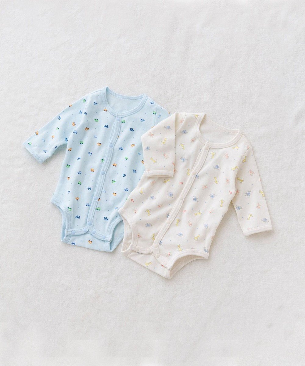 【ミキハウスホットビスケッツ/MIKI HOUSE HOT BISCUITS / KIDS】の【70-60cm】 長袖ボディシャツ2枚セット(前開き仕様) インテリア・キッズ・メンズ・レディースファッション・服の通販 founy(ファニー) 　ファッション　Fashion　キッズファッション　Fashion for Kids　おすすめ　Recommended / Our Picks　なめらか　Smooth, Silky Texture　インナー　Innerwear　コンビ　Combo, Combination Style　卒業式　Graduation Ceremony　A/W・秋冬　Autumn/Winter　長袖　Long Sleeve, Full Sleeve　マルチ|ID: prp329100004719612 ipo3291000000034104533