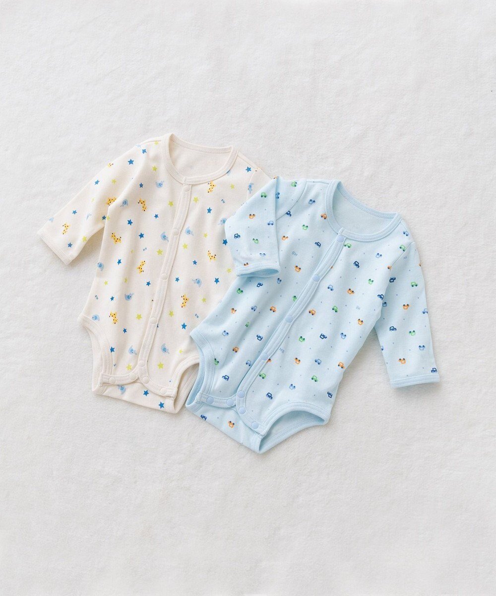 【ミキハウスホットビスケッツ/MIKI HOUSE HOT BISCUITS / KIDS】の【70-60cm】 長袖ボディシャツ2枚セット(前開き仕様) インテリア・キッズ・メンズ・レディースファッション・服の通販 founy(ファニー) ファッション Fashion キッズファッション Fashion for Kids おすすめ Recommended / Our Picks なめらか Smooth, Silky Texture インナー Innerwear コンビ Combo, Combination Style 卒業式 Graduation Ceremony A/W・秋冬 Autumn/Winter 長袖 Long Sleeve, Full Sleeve サックス|ID: prp329100004719612 ipo3291000000034836299