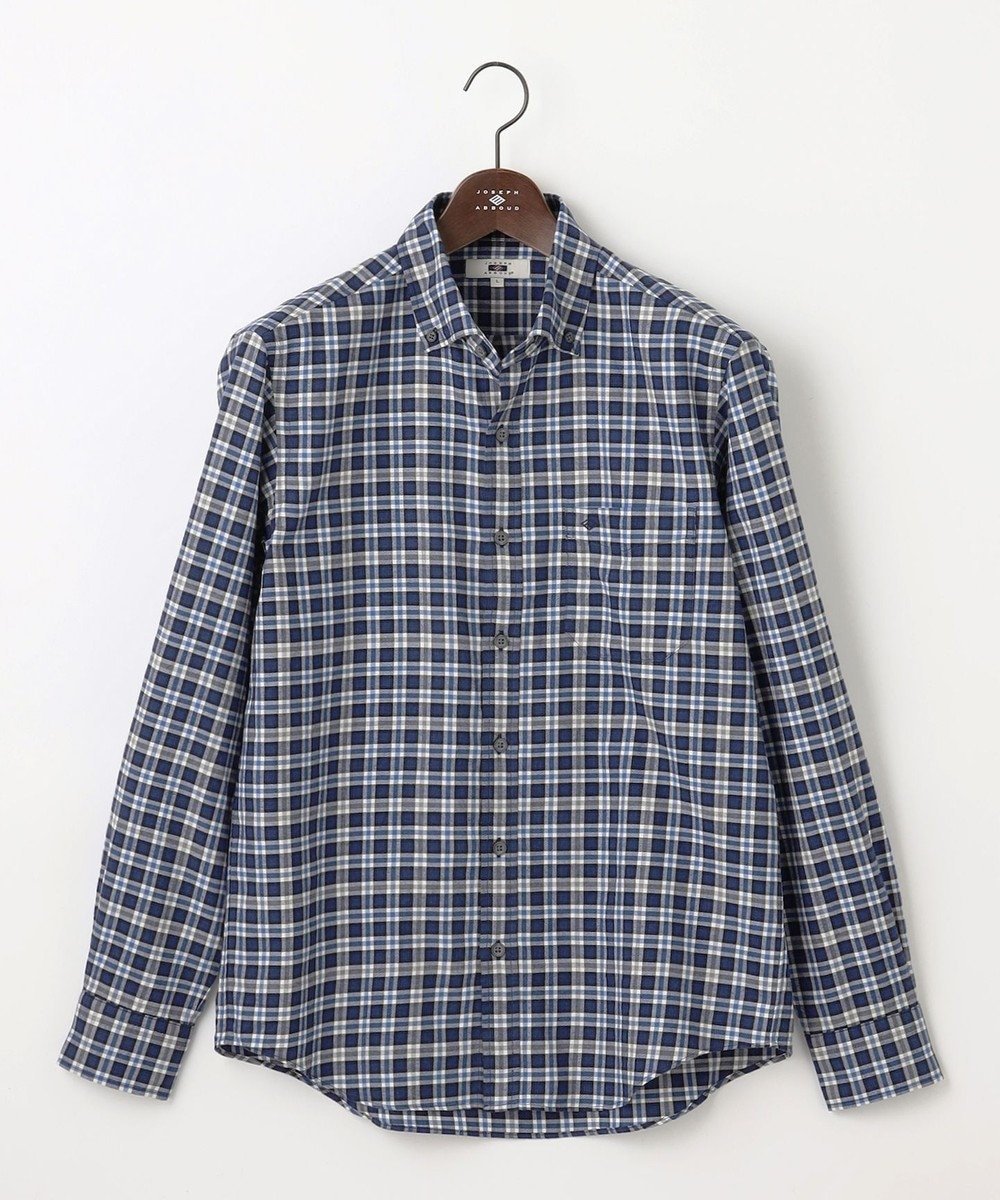 【ジョセフ アブード/JOSEPH ABBOUD / MEN】の【ネルシャツ/暖かい】ファインブラッシュド ネル チェック シャツ インテリア・キッズ・メンズ・レディースファッション・服の通販 founy(ファニー) 　ファッション　Fashion　メンズファッション　Fashion for Men　トップス・カットソー　Cut & Sew Tops　メンズシャツ　Shirts　おすすめ　Recommended / Our Picks　インナー　Innerwear　チェック　Check, Plaid, Tartan　メランジ　Melange, Mixed Yarn　定番　Standard, Basic Item　A/W・秋冬　Autumn/Winter　羽織　Haori, Light Jacket　ネイビー系3|ID: prp329100004719618 ipo3291000000034425007