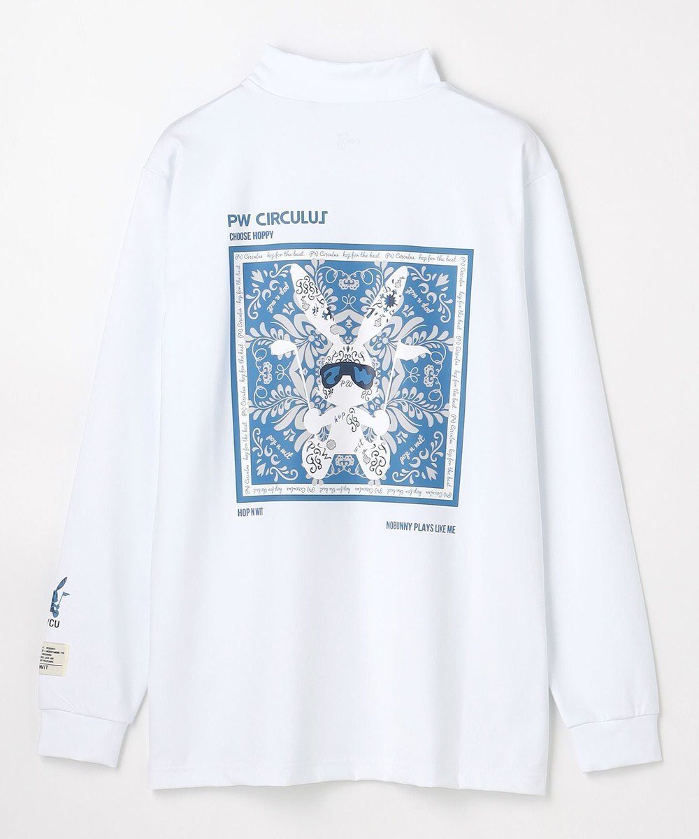 【ピーダブリュサーキュラス/PW CIRCULUS / MEN】の【吸水速乾 / UV遮蔽率99.9% UVカット / ストレッチ】【MEN】アニマルグラフィックロングスリーブモックT ゴルフ インテリア・キッズ・メンズ・レディースファッション・服の通販 founy(ファニー) 　ファッション　Fashion　メンズファッション　Fashion for Men　トップス・カットソー　Cut & Sew Tops　メンズシャツ　Shirts　イラスト　Illustration　インナー　Innerwear　秋　Autumn　カットソー　Cut and Sewn Top　グラデーション　Gradient, Ombre　グラフィック　Graphic, Graphic Design　吸水　Absorbent, Quick-Dry　ストレッチ　Stretch, Stretchy Fabric　猫　Cat, Kitty　プリント　Print, Printed Pattern　ベーシック　Basic, Essential　A/W・秋冬　Autumn/Winter　ゴルフ　Golf　2025年　2025　2025-2026秋冬・A/W　Autumn/Winter 2025–26 AW25–26　ホワイト系|ID: prp329100004719631 ipo3291000000035824887