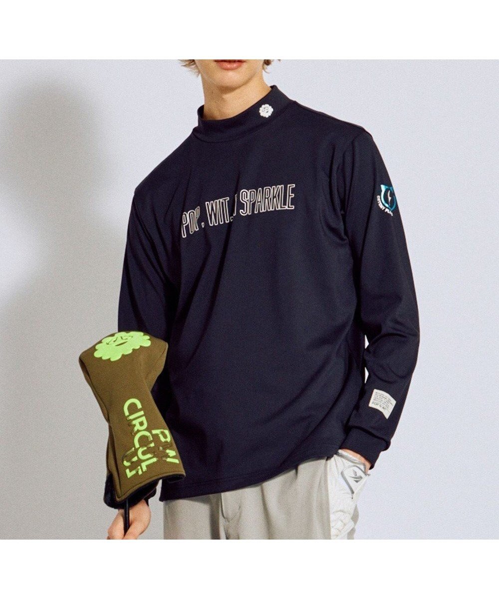 【ピーダブリュサーキュラス/PW CIRCULUS / MEN】の【吸水速乾 / UV遮蔽率99.9% UVカット / ストレッチ】【MEN】アニマルグラフィックロングスリーブモックT ゴルフ インテリア・キッズ・メンズ・レディースファッション・服の通販 founy(ファニー) 　ファッション　Fashion　メンズファッション　Fashion for Men　トップス・カットソー　Cut & Sew Tops　メンズシャツ　Shirts　イラスト　Illustration　インナー　Innerwear　秋　Autumn　カットソー　Cut and Sewn Top　グラデーション　Gradient, Ombre　グラフィック　Graphic, Graphic Design　吸水　Absorbent, Quick-Dry　ストレッチ　Stretch, Stretchy Fabric　猫　Cat, Kitty　プリント　Print, Printed Pattern　ベーシック　Basic, Essential　A/W・秋冬　Autumn/Winter　ゴルフ　Golf　2025年　2025　2025-2026秋冬・A/W　Autumn/Winter 2025–26 AW25–26　ブラック系|ID: prp329100004719631 ipo3291000000035824889