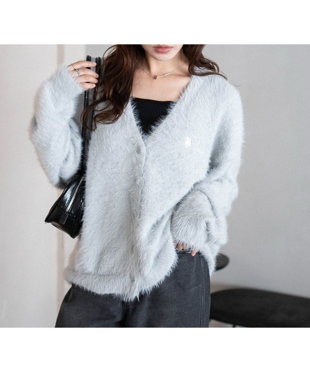 【ウィゴー/WEGO】の【25年秋冬新作/WEB限定】別注USPOLOシャギーニットカーデ インテリア・キッズ・メンズ・レディースファッション・服の通販 founy(ファニー) 　ファッション　Fashion　レディースファッション　Fashion for Women　トップス・カットソー　Cut & Sew Tops　ニット　Knit Tops & Sweaters　カーディガン・羽織り　Layered Style Cardigans　春　Spring　秋　Autumn　カーディガン　Cardigan, Knitwear　ガーリー　Girly, Feminine Style　スマホ　Smartphone, Mobile Device　スラックス　Slacks, Dress Pants　デニム　Denim, Jeans Material　長袖　Long Sleeve, Full Sleeve　ボトム　Bottoms, Lower Wear　別注　Limited Edition, Custom Order　ワンポイント　One Point, Statement Accent　冬　Winter / This Winter　A/W・秋冬　Autumn/Winter　ブルー|ID: prp329100004719677 ipo3291000000034308552