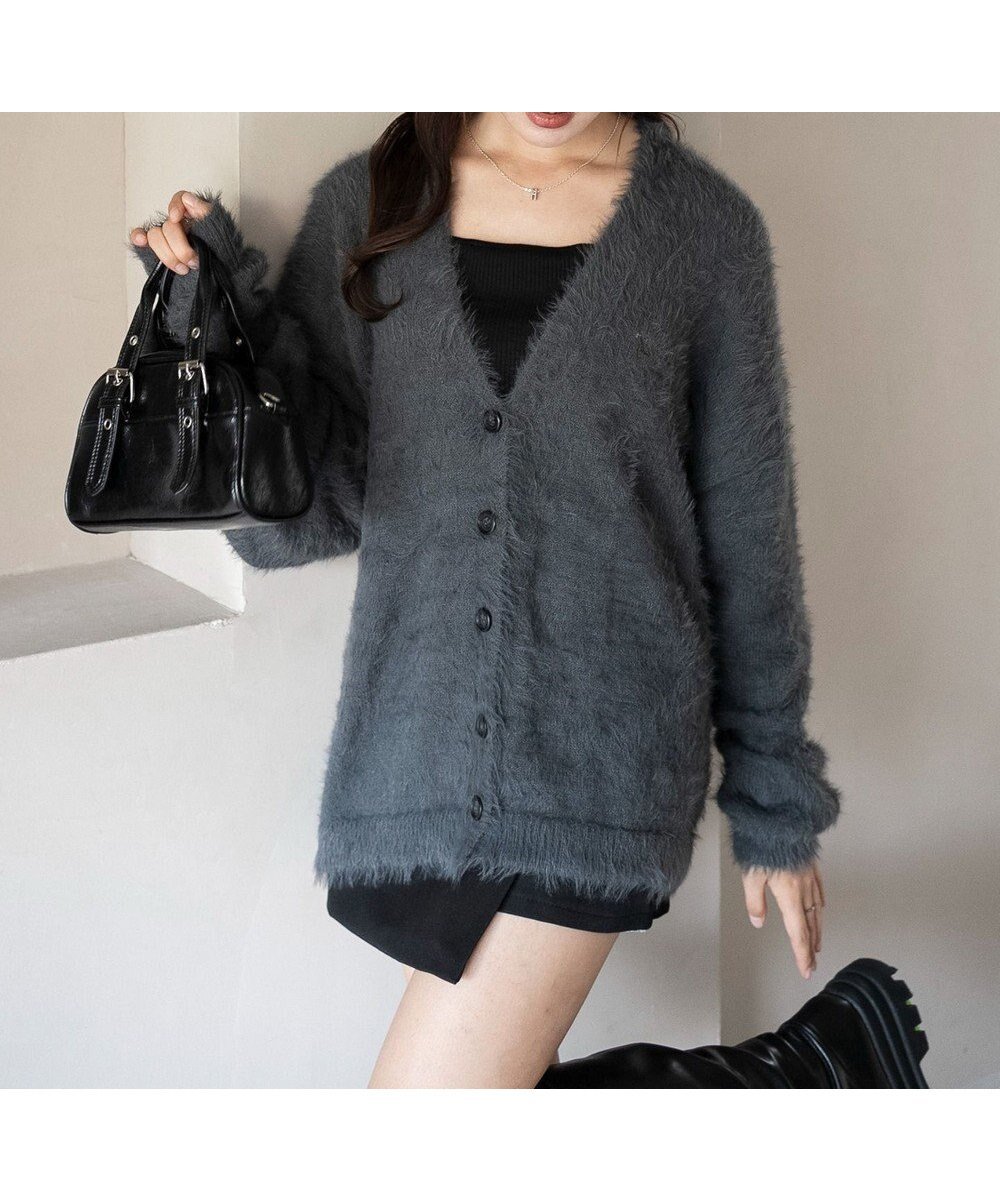 【ウィゴー/WEGO】の【25年秋冬新作/WEB限定】別注USPOLOシャギーニットカーデ インテリア・キッズ・メンズ・レディースファッション・服の通販 founy(ファニー) 　ファッション　Fashion　レディースファッション　Fashion for Women　トップス・カットソー　Cut & Sew Tops　ニット　Knit Tops & Sweaters　カーディガン・羽織り　Layered Style Cardigans　春　Spring　秋　Autumn　カーディガン　Cardigan, Knitwear　ガーリー　Girly, Feminine Style　スマホ　Smartphone, Mobile Device　スラックス　Slacks, Dress Pants　デニム　Denim, Jeans Material　長袖　Long Sleeve, Full Sleeve　ボトム　Bottoms, Lower Wear　別注　Limited Edition, Custom Order　ワンポイント　One Point, Statement Accent　冬　Winter / This Winter　A/W・秋冬　Autumn/Winter　ブラック中濃色|ID: prp329100004719677 ipo3291000000034308557