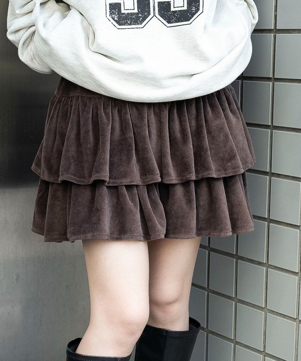 【ウィゴー/WEGO】のベロアフリルスカパン 人気、トレンドファッション・服の通販 founy(ファニー) 　ファッション　Fashion　レディースファッション　Fashion for Women　スカート　Skirts　ガーリー　Girly, Feminine Style　クロップド　Cropped, Short Length　ショート　Short, Short Length　スウェット / スエット　Sweatshirt, Sweatwear　スマホ　Smartphone, Mobile Device　セットアップ　Set-Up, Coordinated Outfit　トレンド　Trend, Trending Now　長袖　Long Sleeve, Full Sleeve　バランス　Balance, Style Balance　パーカー　Hoodie, Parka　フェミニン　Feminine, Girly　フリル　Frill, Ruffle　ベロア　Velour, Soft Velvet　ロング　Long, Long-Length　A/W・秋冬　Autumn/Winter　おすすめ　Recommended / Our Picks　 other-1|ID: prp329100004719679 ipo3291000000034735613