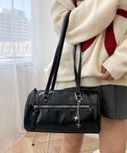 【ウィゴー/WEGO】のキラキラチャーム付きドラムボストンバッグ ブラック|ID: prp329100004719684 ipo3291000000034104813