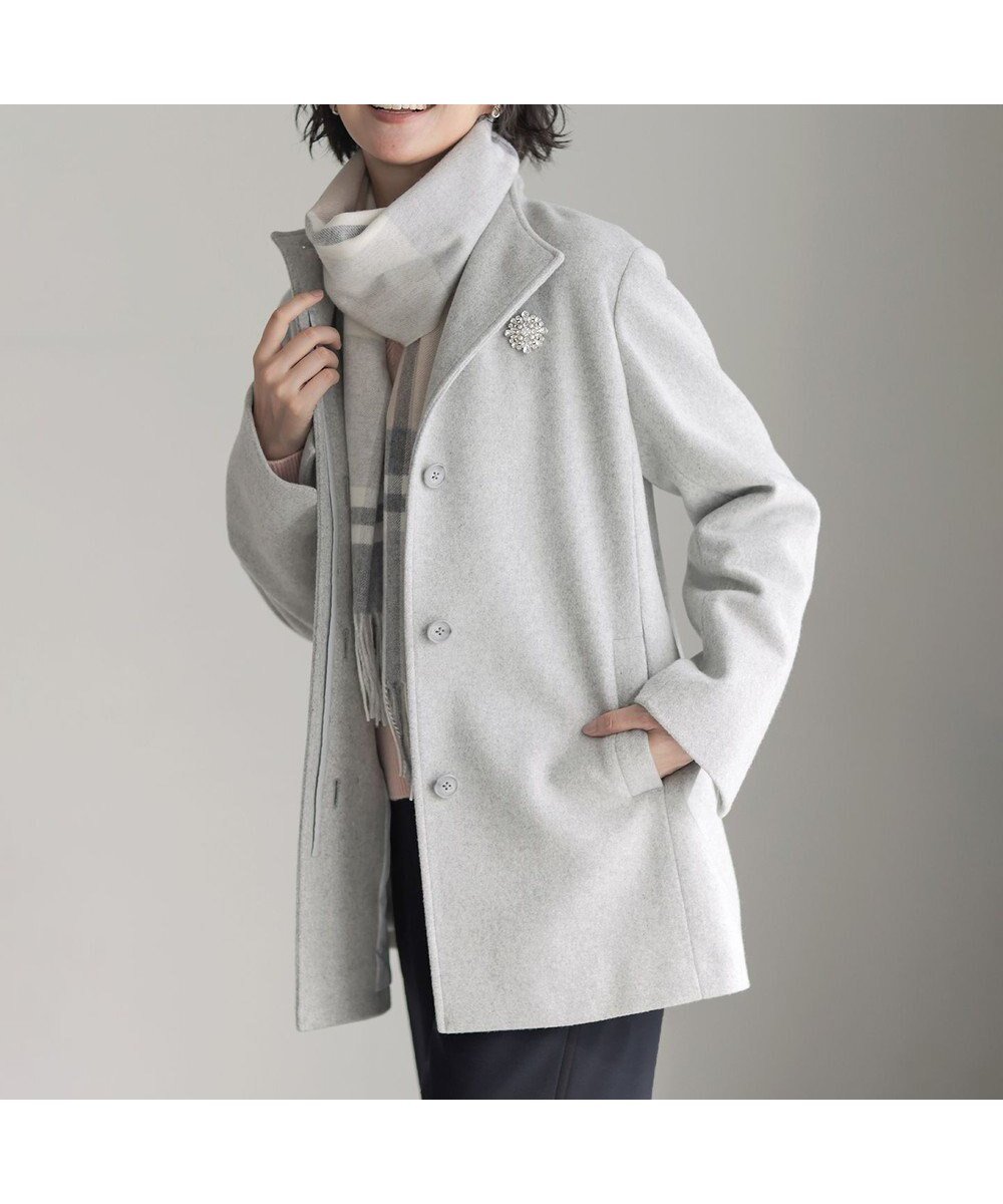 【ジェイ プレス/J.PRESS】のショートビーバー ミディ丈 スタンドカラー コート インテリア・キッズ・メンズ・レディースファッション・服の通販 founy(ファニー) ファッション Fashion レディースファッション Fashion for Women アウター Coat / Outerwear Collection コート・ロングコート・ピーコート Long Coats, Peacoats & More レディースジャケット・軽アウター Jackets ショート Short, Short Length ジャケット Jacket, Outerwear スタンド Stand Collar, Upright Stand エレガント 上品 Elegant A/W・秋冬 Autumn/Winter トップグレー系|ID: prp329100004719691 ipo3291000000034413403