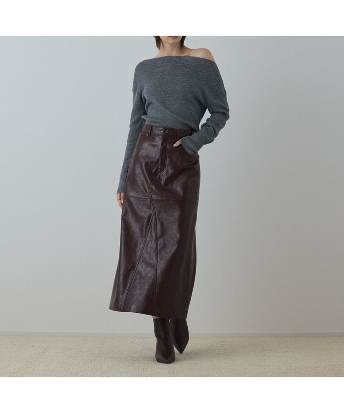 【グレース コンチネンタル/GRACE CONTINENTAL】のフェイクレザータイトスカート インテリア・キッズ・メンズ・レディースファッション・服の通販 founy(ファニー) https://founy.com/ ファッション Fashion レディースファッション Fashion for Women スカート Skirts スリット Slit, Slit Detail リメイク Remake, Reconstructed ロング Long, Long-Length A/W・秋冬 Autumn/Winter |ID: prp329100004719710 ipo3291000000034104909