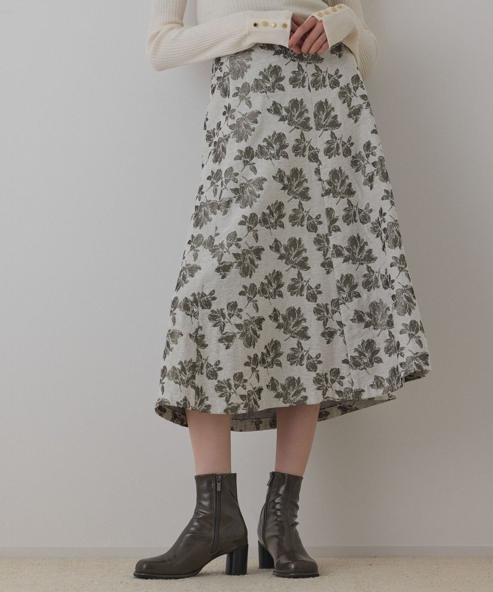 【グレース コンチネンタル/GRACE CONTINENTAL】のラメフラワージャガードフレアスカート 人気、トレンドファッション・服の通販 founy(ファニー) 　ファッション　Fashion　レディースファッション　Fashion for Women　スカート　Skirts　Aライン・フレアスカート　A-Line & Flared Skirts　セットアップ　Set-Up, Coordinated Outfit　フレア　Flare, Flared　ベスト　Vest, Waistcoat　モノトーン　Monotone, Black and White　エレガント 上品　Elegant　A/W・秋冬　Autumn/Winter　 other-1|ID: prp329100004719716 ipo3291000000034104928