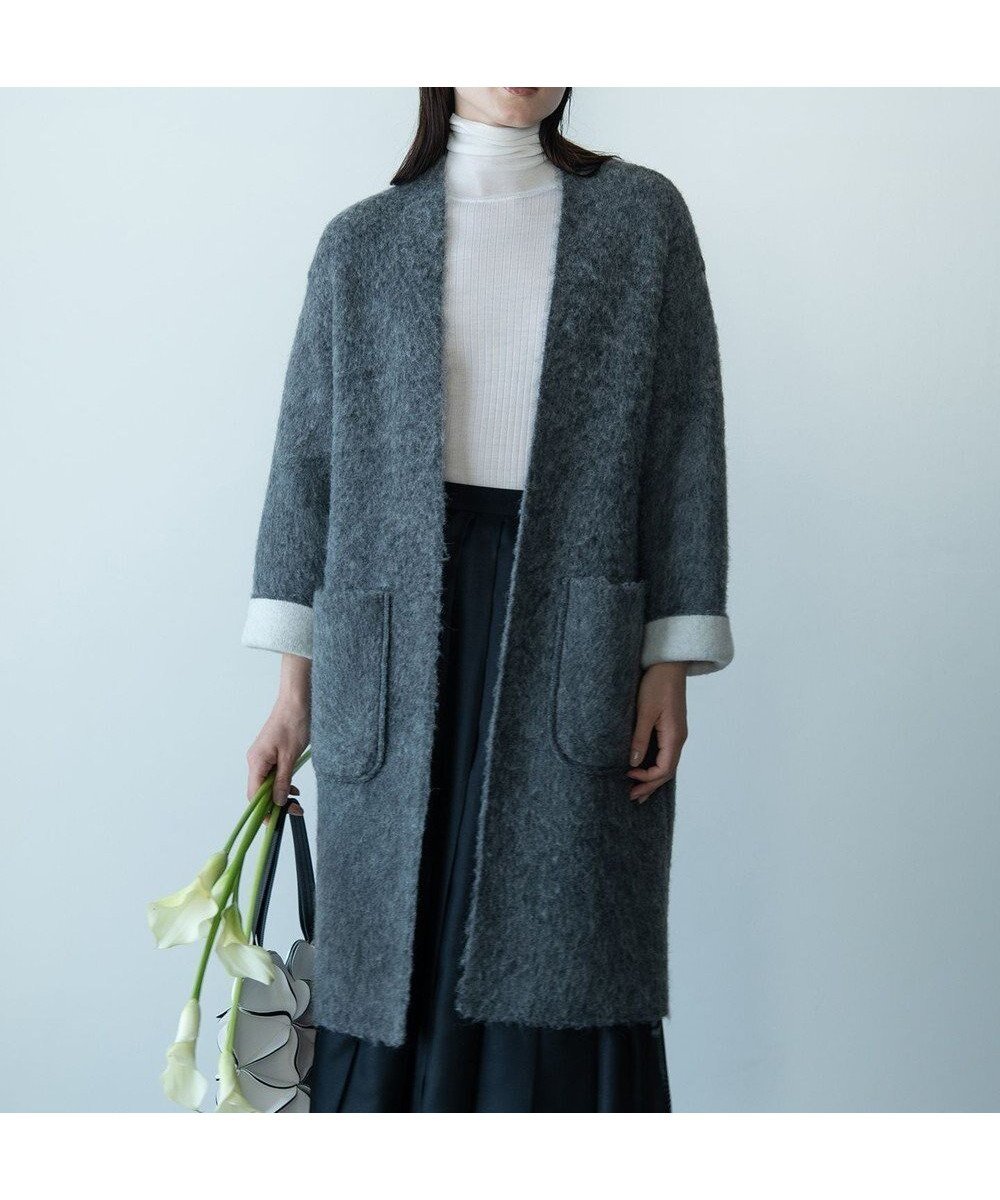 【自由区/JIYU-KU】の【カトリエムブーケ】Jeu de couleurs ニットアウター インテリア・キッズ・メンズ・レディースファッション・服の通販 founy(ファニー) ファッション Fashion レディースファッション Fashion for Women アウター Coat / Outerwear Collection レディースジャケット・軽アウター Jackets 軽量 Lightweight, Ultra Light ジャケット Jacket, Outerwear ストレッチ Stretch, Stretchy Fabric フェイス Face, Facial Design ミックス Mix, Mixed Style モダン Modern, Contemporary A/W・秋冬 Autumn/Winter ライトグレー|ID: prp329100004719722 ipo3291000000035799449