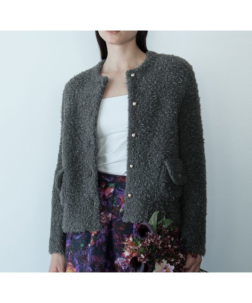 【自由区/JIYU-KU】の【カトリエムブーケ】Cahoteux poil ポケットディテールジャケット インテリア・キッズ・メンズ・レディースファッション・服の通販 founy(ファニー) 　ファッション　Fashion　レディースファッション　Fashion for Women　アウター　Coat / Outerwear Collection　レディースジャケット・軽アウター　Jackets　ノーカラージャケット / シンプル上品コーデ　Collarless Jackets　アクリル　Acrylic Material　ジャケット　Jacket, Outerwear　ボックス　Boxy, Box Shape　ポケット　Pocket, Pocket Detail　ミックス　Mix, Mixed Style　モダン　Modern, Contemporary　A/W・秋冬　Autumn/Winter　チャコール|ID: prp329100004719723 ipo3291000000035829073