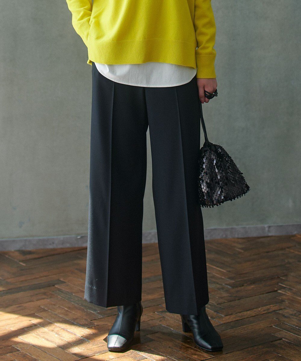 【アイシービー/iCB】の【洗える】 トリアセボディシェルピーチ ワイドパンツ インテリア・キッズ・メンズ・レディースファッション・服の通販 founy(ファニー) 　ファッション　Fashion　レディースファッション　Fashion for Women　パンツ　Pants & Trousers　洗える　Machine Washable　スタイリッシュ　Stylish, Fashionable　ストレッチ　Stretch, Stretchy Fabric　スマート　Smart, Elegant　センター　Center, Center Line　ワイド　Wide, Wide Fit　A/W・秋冬　Autumn/Winter　ビジネス 仕事 通勤　Business / Work / Commuting　2025年　2025　2025-2026秋冬・A/W　Autumn/Winter 2025–26 AW25–26　ブラック系|ID: prp329100004719726 ipo3291000000034413426