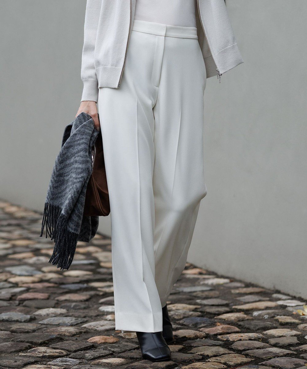 【アイシービー/iCB】の【洗える】 トリアセボディシェルピーチ ワイドパンツ インテリア・キッズ・メンズ・レディースファッション・服の通販 founy(ファニー) 　ファッション　Fashion　レディースファッション　Fashion for Women　パンツ　Pants & Trousers　洗える　Machine Washable　スタイリッシュ　Stylish, Fashionable　ストレッチ　Stretch, Stretchy Fabric　スマート　Smart, Elegant　センター　Center, Center Line　ワイド　Wide, Wide Fit　A/W・秋冬　Autumn/Winter　ビジネス 仕事 通勤　Business / Work / Commuting　2025年　2025　2025-2026秋冬・A/W　Autumn/Winter 2025–26 AW25–26　オフホワイト系|ID: prp329100004719726 ipo3291000000034474924