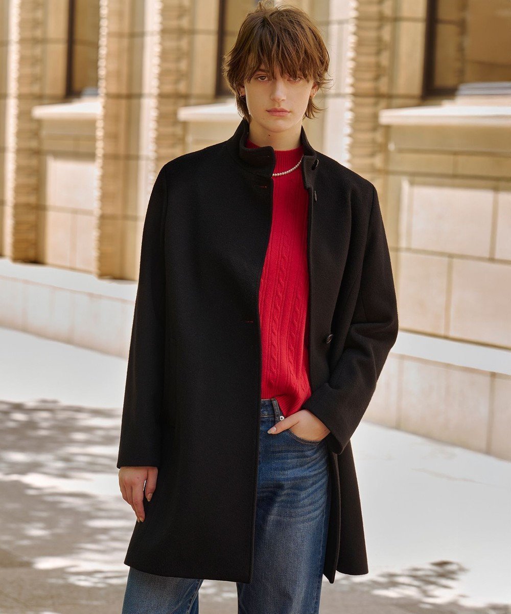 【ジェイ プレス/J.PRESS】のショートビーバー スタンドカラー コート インテリア・キッズ・メンズ・レディースファッション・服の通販 founy(ファニー) 　ファッション　Fashion　レディースファッション　Fashion for Women　アウター　Coat / Outerwear Collection　コート・ロングコート・ピーコート　Long Coats, Peacoats & More　レディースジャケット・軽アウター　Jackets　ショート　Short, Short Length　ジャケット　Jacket, Outerwear　スタンド　Stand Collar, Upright Stand　バランス　Balance, Style Balance　冬　Winter / This Winter　A/W・秋冬　Autumn/Winter　防寒　Cold Protection, Winter-Ready　ブラック系|ID: prp329100004720765 ipo3291000000035663274