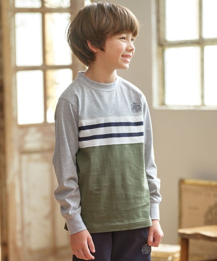 【ジェイ プレス/J.PRESS / KIDS】の【100-130cm】ボーダーミックス カットソー インテリア・キッズ・メンズ・レディースファッション・服の通販 founy(ファニー) https://founy.com/ ファッション Fashion キッズファッション Fashion for Kids トップス・カットソー Cut & Sew Tops カットソー Cut and Sewn Top 切替 Switching, Contrast Panel スマホ Smartphone, Mobile Device デニム Denim, Jeans Material トレンド Trend, Trending Now 定番 Standard, Basic Item 人気 Popular, Best Seller 長袖 Long Sleeve, Full Sleeve パーカー Hoodie, Parka ブロッキング Color Blocking, Panel Design ベーシック Basic, Essential ボーダー Border, Stripe 半袖 Short Sleeve, Half Sleeve ミックス Mix, Mixed Style ワンポイント One Point, Statement Accent A/W・秋冬 Autumn/Winter 冬 Winter / This Winter 2025年 2025 2025-2026秋冬・A/W Autumn/Winter 2025–26 AW25–26 |ID: prp329100004720784 ipo3291000000034114416