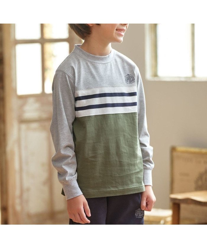 【ジェイ プレス/J.PRESS / KIDS】の【100-130cm】ボーダーミックス カットソー インテリア・キッズ・メンズ・レディースファッション・服の通販 founy(ファニー) https://founy.com/ ファッション Fashion キッズファッション Fashion for Kids トップス・カットソー Cut & Sew Tops カットソー Cut and Sewn Top 切替 Switching, Contrast Panel スマホ Smartphone, Mobile Device デニム Denim, Jeans Material トレンド Trend, Trending Now 定番 Standard, Basic Item 人気 Popular, Best Seller 長袖 Long Sleeve, Full Sleeve パーカー Hoodie, Parka ブロッキング Color Blocking, Panel Design ベーシック Basic, Essential ボーダー Border, Stripe 半袖 Short Sleeve, Half Sleeve ミックス Mix, Mixed Style ワンポイント One Point, Statement Accent A/W・秋冬 Autumn/Winter 冬 Winter / This Winter 2025年 2025 2025-2026秋冬・A/W Autumn/Winter 2025–26 AW25–26 |ID: prp329100004720784 ipo3291000000034397987