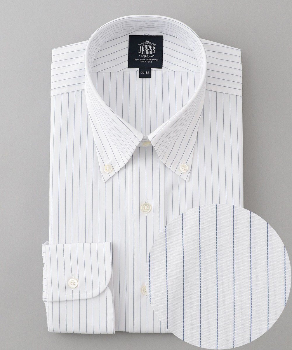 【ジェイ プレス/J.PRESS / MEN】の【PREMIUM PLEATS / 形態安定】ペンシルストライプ シャツ / B.D. インテリア・キッズ・メンズ・レディースファッション・服の通販 founy(ファニー) 　ファッション　Fashion　メンズファッション　Fashion for Men　トップス・カットソー　Cut & Sew Tops　メンズシャツ　Shirts　カフス　Cuff Design　ストライプ　Stripe, Striped Pattern　スーピマ　Supima, Premium Cotton　ドレス　Dress, One-Piece　プリーツ　Pleats, Pleated　プレミアム　Premium, High-End　ペンシル　Pencil, Pencil Skirt　メンズ　Men's, Menswear　A/W・秋冬　Autumn/Winter　S/S・春夏　SS, Spring/Summer, Warm Season　夏　Summer　ビジネス 仕事 通勤　Business / Work / Commuting　ブルー系1|ID: prp329100004720803 ipo3291000000034114474