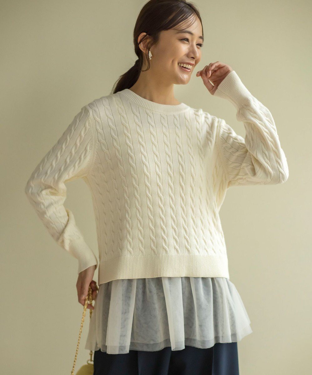 【組曲/KUMIKYOKU】の【前後着用可】コットンカシミヤ混2WAYケーブル ニット 人気、トレンドファッション・服の通販 founy(ファニー) ファッション Fashion レディースファッション Fashion for Women トップス・カットソー Cut & Sew Tops ニット Knit Tops & Sweaters カーディガン Cardigan, Knitwear コンパクト Compact, Small Size ストレッチ Stretch, Stretchy Fabric セーター Sweater, Knitwear トレンド Trend, Trending Now A/W・秋冬 Autumn/Winter other-1|ID: prp329100004720813 ipo3291000000034544691